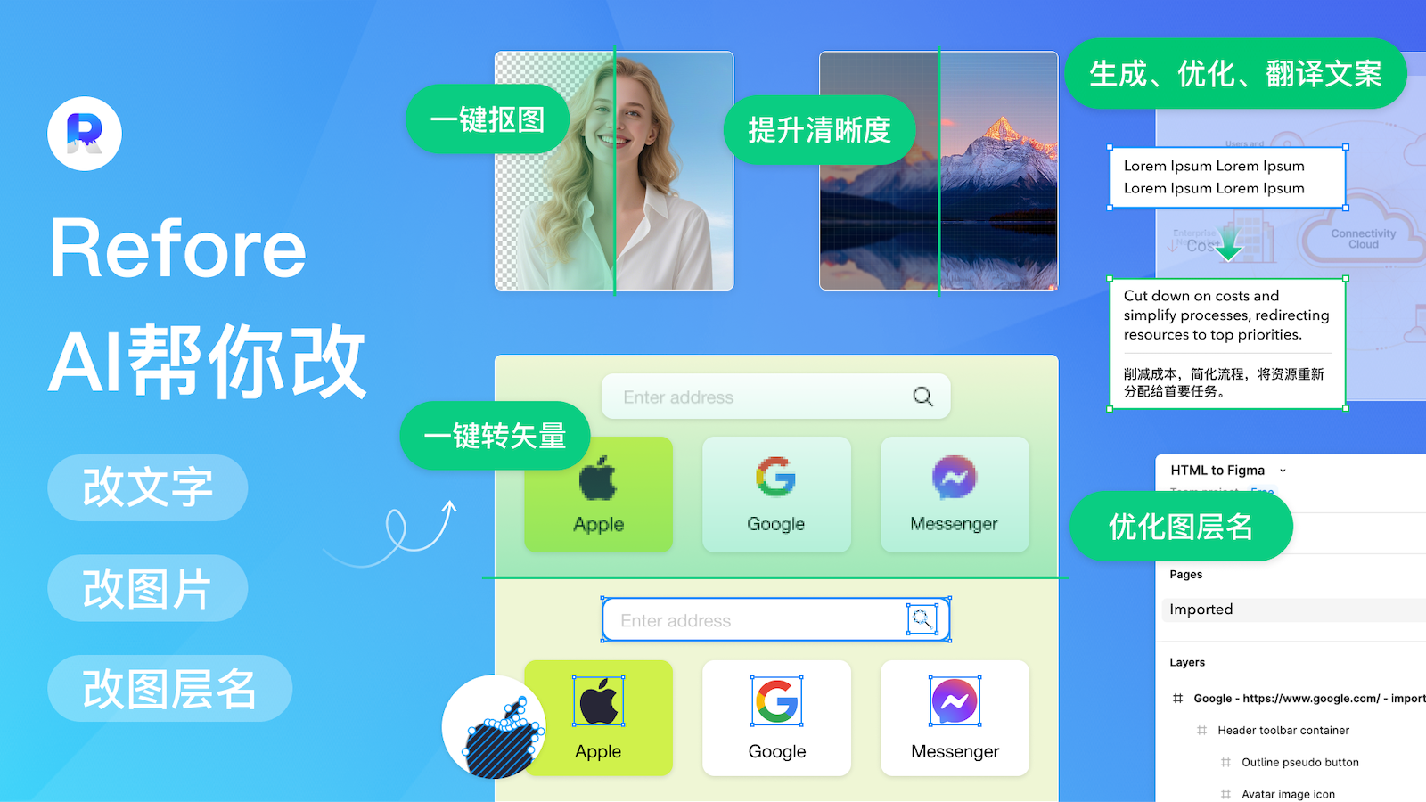 Refore AI帮你改 - 完美转矢量封面